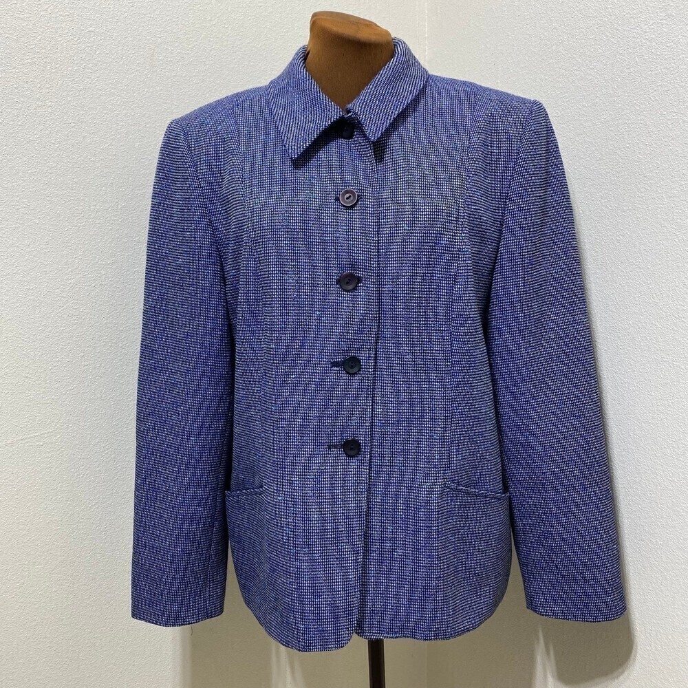 Pendleton Classic Womens Suit Jacket Blazer Blue Wool Blend Fully Lined Size 14